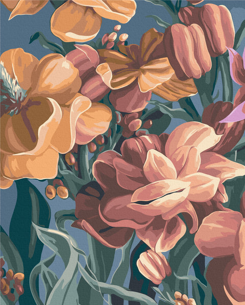 Malování podle čísel Stylizovaná matiola. Diptych 1 © Yana Biluhina (BS53925)