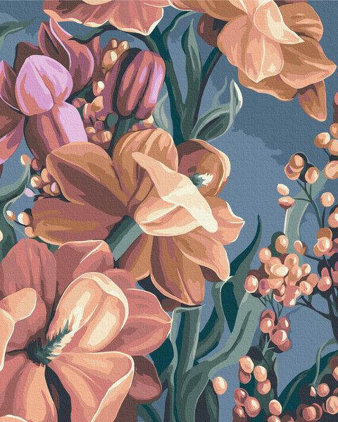 Malování podle čísel Stylizovaná matthiola. Diptych 2 © Yana Biluhina (BS53926)