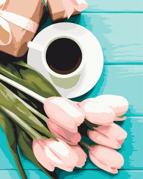 Malování podle čísel Tulipány ke kávě (BS51002)
