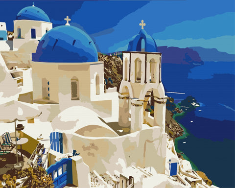 Malování podle čísel Pohled na Santorini (BS6957)