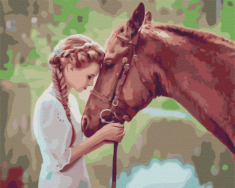 Malování podle čísel Dívka s koněm (BS51819)