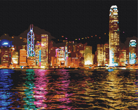 Malování podle čísel Hongkong v noci (BS7256)