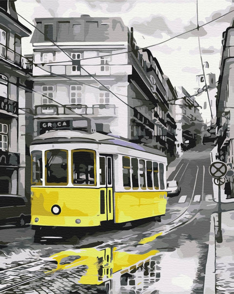 Malování podle čísel Žlutá tramvaj (BS52687)