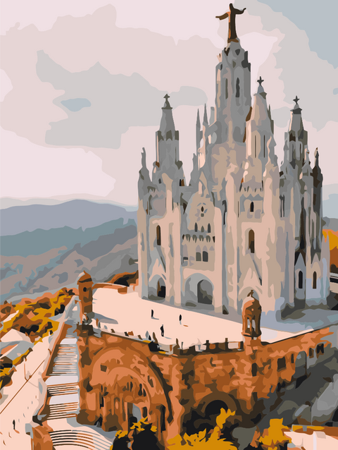 Malování podle čísel Chrám Nejsvětějšího srdce Páně. Barcelona (RBS52466)