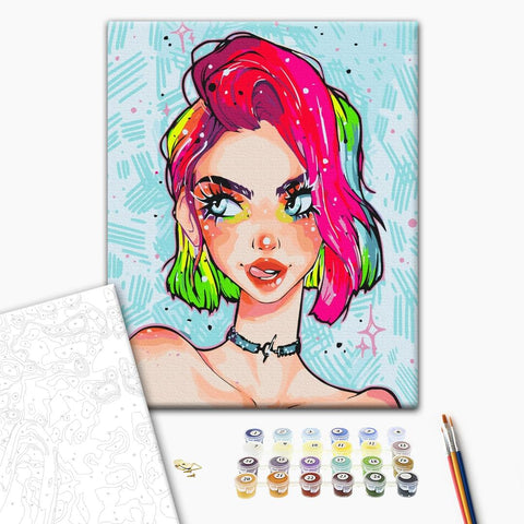 Malování podle čísel Lady grunge @nila_art_art (BS53389)