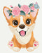 Malování podle čísel Corgi ve věnci (BS7097)
