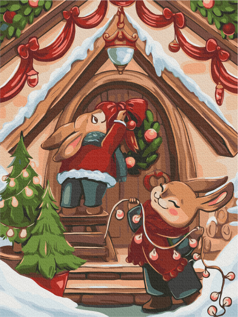 Malování podle čísel Slavnostní zajíčci © Olena Lazarenko (RBS1016)