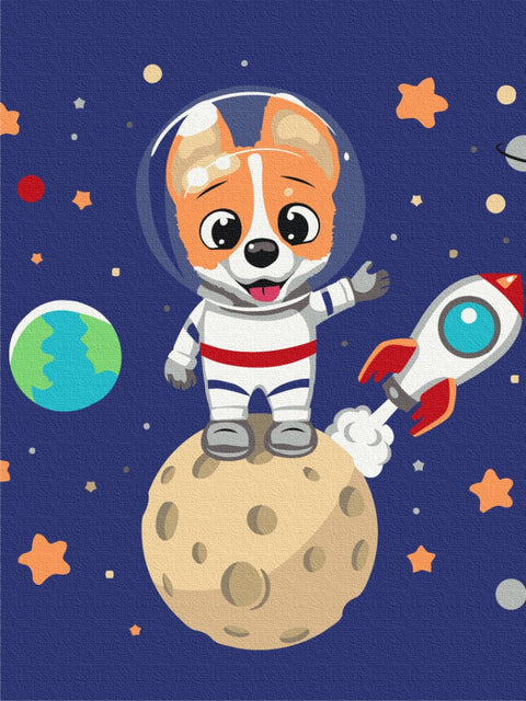 Malování podle čísel Corgi ve vesmíru (KBS0099)
